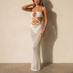 Women Clothing Casual Daily Sexy Halter Hollow Out Cutout Dress Mangar