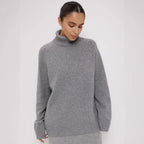 Pull en laine à col roulé pour l'automne et l'hiver, ample et chaud, en maille pour femme