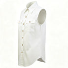 French Casual Cotton Linen Sleeveless Shirt Women Summer Collared Double Pocket Loose Shirt Vacation Top CONY
