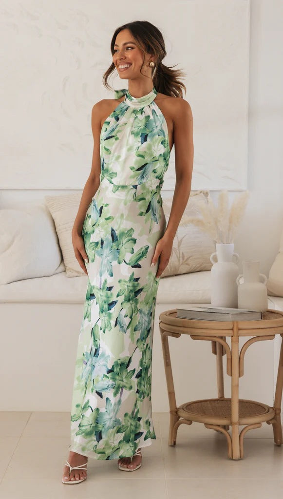 Green Halter Dress