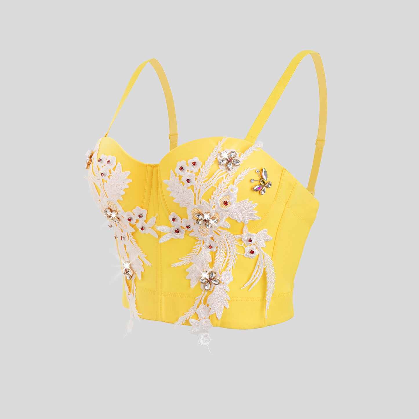 Corset de luxe à motif floral diamant, sexy et sensuel, au design raffiné