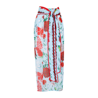 A332 Blue Wrap Skirt