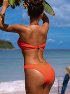 Bikini Halter Swimsuit Sexy Swimsuit Women Backless Swimsuit Solid Color Bikini CHENS