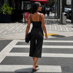Solid Color Simple Yoga Sports Casual Sexy Sling Jumpsuit Middle Pants Women LingSharp