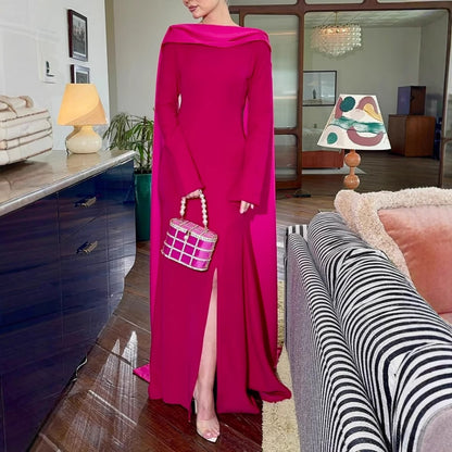 Women Clothing Spring Sexy Sheath Shawl Ribbon Evening Dress