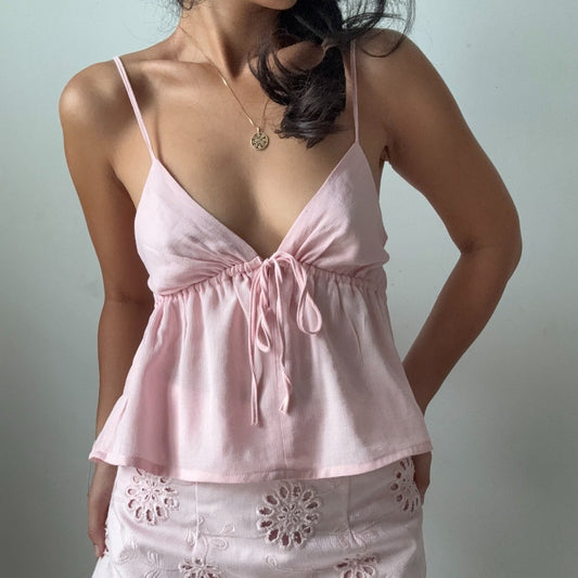 Women lothing Summer Sexy Slim Fit Camisole Low Cut Backless Lace up Sexy Vest