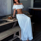 Summer Women Clothing One Sleeve off Neck Sexy Tube Top Vest Slim Low Waist Half Length YIMAIL