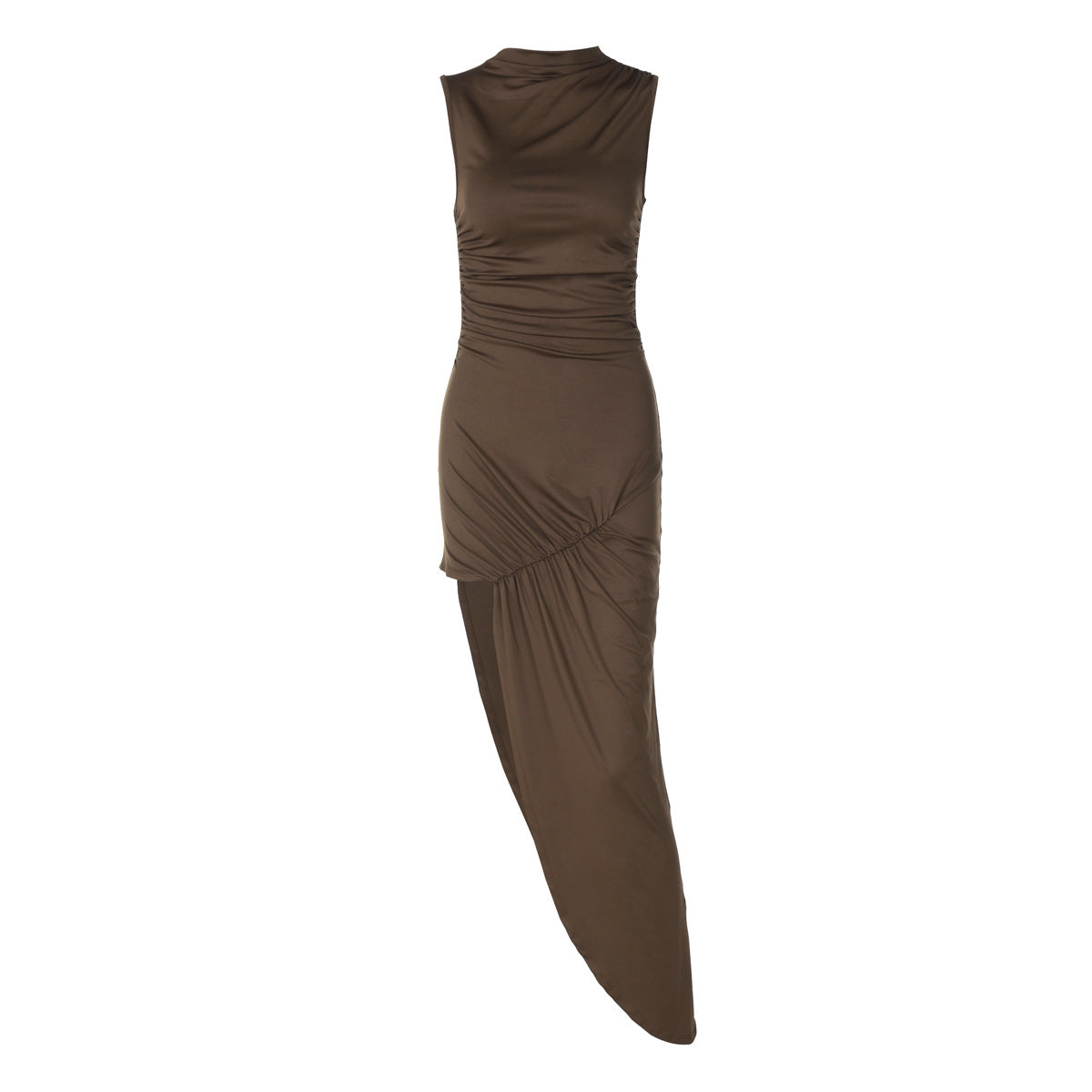 Summer Personality Slim Fit Pleated Sheath Side Slit Sleeveless Dress Women BULLINGER