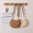 Bolso bandolera de encaje tejido con hilo de algodón, bolso de paja con aberturas para el hombro, bolso de playa para vacaciones, bolso para mujer 