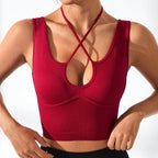 Spring Nude Feel Slim Fit Beauty Back Exercise Bra Sports Running Fitness Top Yoga Vest for Women FINEWELL