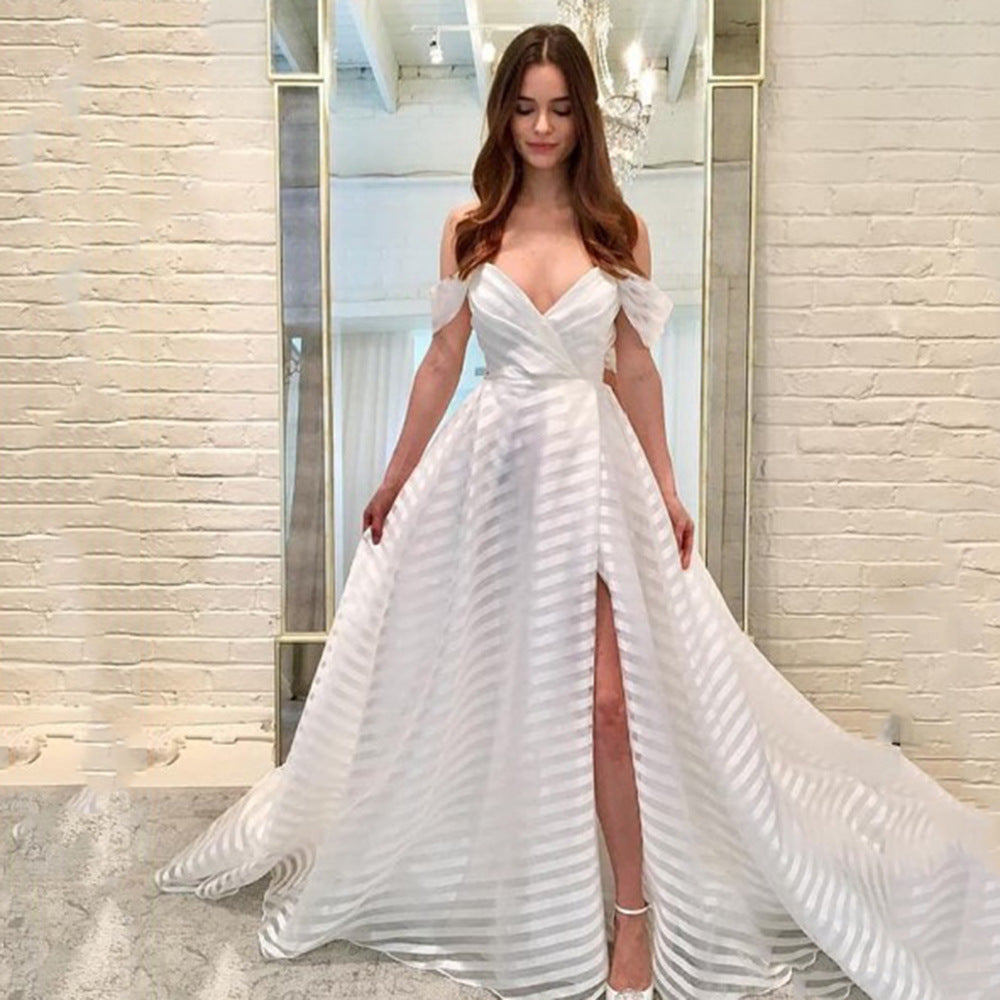 Summer Women Clothing Dress See through Sexy Trailing Pure White Deep V Plunge Dress SCC