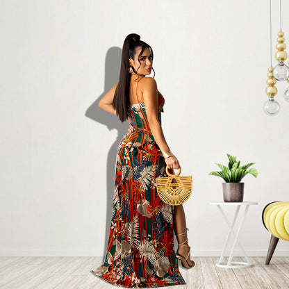 Women Clothing Summer New Printed Chiffon Shawl Swimsuit Set New