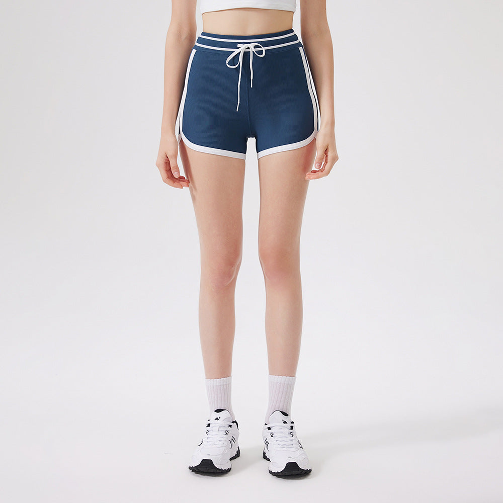 Contrast Color Trim High Waist Peach Hip Lifting Zero Sense Pants No Embarrassment Line Sports Shorts Running Fitness Yoga Pants Women Fanx