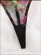 Ensemble bikini trois points en dentelle translucide et lingerie sexy