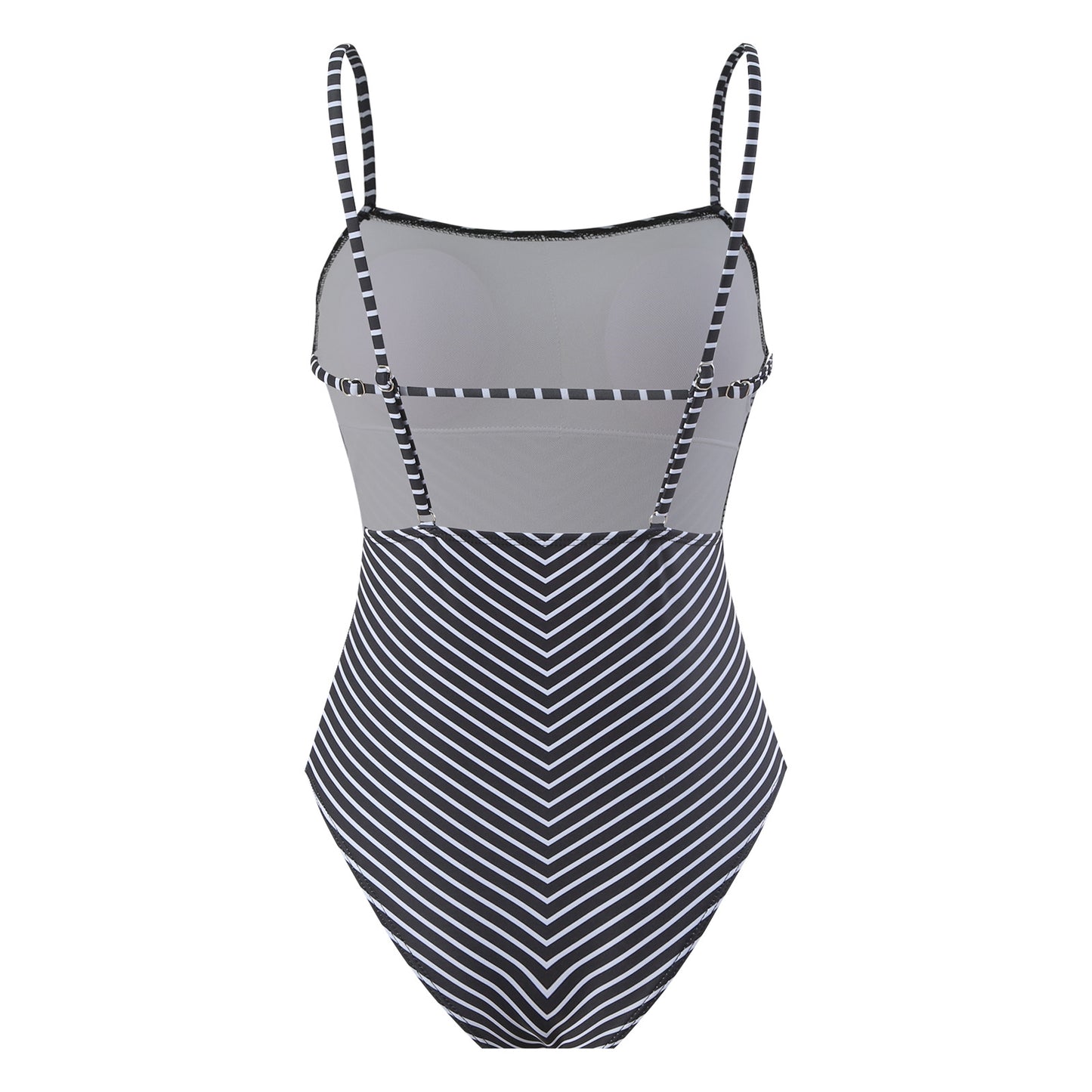 Sexy One Piece Swimsuit Women Bikini Striped Printed Gauze Skirt Swimsuit Bikini