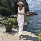 Bikini French White Lace Ruffled High Waist Split Swimsuit Women ShineRealm