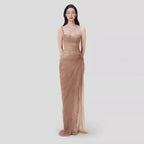 Robe d'été sexy en dentelle de couleur unie à une épaule